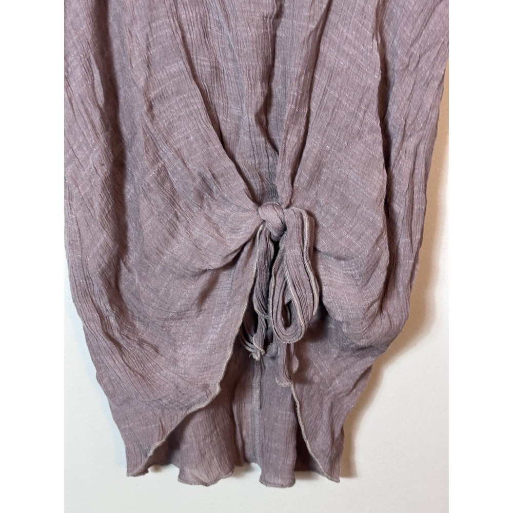 Umgee Top Womens Large Mauve Purple Tie Front Tank Sleeveless Boho Gauze Beach L - Picture 4 of 6